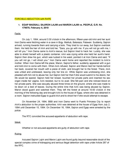 forcible abduction|ABDUCTION .